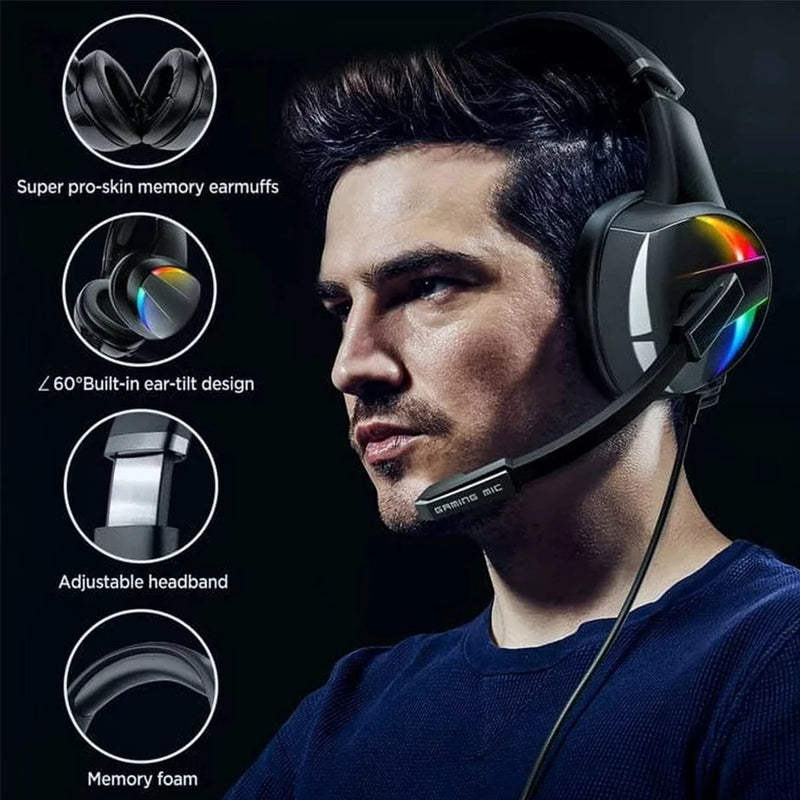 Headphone Gamer com Cancelador de Ruídos e LED