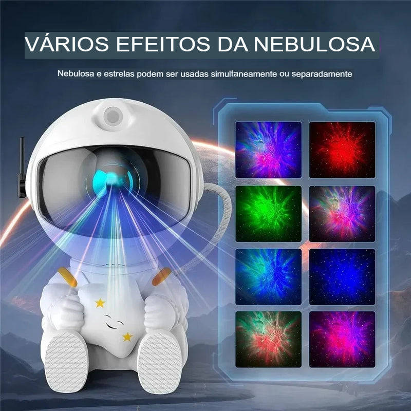 Luminária Astronauta com Projeção Estelar